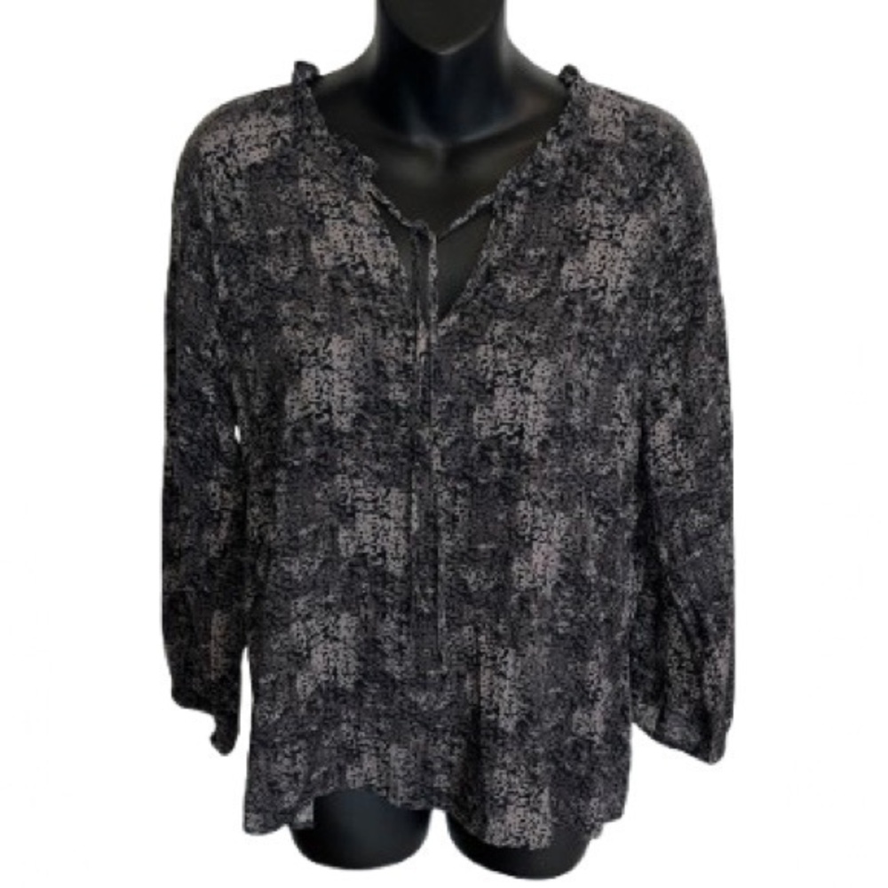 Cloth & Stone lightweight abstract print peasant top NWOT size M